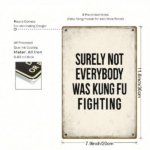 CIFbuy 1pc Vintage Kung Fu Fighting Metal Tin Sign, Retro Movie Quote Wall Art 8x12 Inch, Durable Iron Home Decor For Man Cave Office TikTok, TikTok, 8x12 Inch Self-pickup Logiopics - Image 2