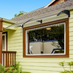 Same Code 82632470 80*38in Household Application Door & Window Rain Cover Eaves Brown Board & Black Holder - Image 31