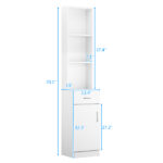 Standing 5 Compartments 1 Drawer 1 Door MDF Barber Cabinet White - Image 3
