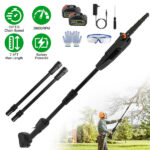 Cordless Pole Saw, 7.4ft Adjustable Length Chainsaw with 775W Motor (35ft/s Chain Speed), 2x 3000mAh Batteries & Safety Protection, 4-Section Extension Pole for Tree Trimming, Branch Cutting - Garden