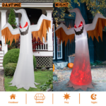 Replace 50904039 12ft 4pcs LED Lights Giant Scary Ghost Flames and Flashing Red Eyes Inflatable Halloween Decoration - Image 8