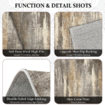 Three-piece kitchen rug set, non-slip and washable, abstract pattern kitchen hallway rug, soft and comfortable, suitable for sinks, floors, entrances, hallways and bathrooms. - Image 9