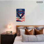CIFbuy American 1776-2026 Independence Day Aluminum Tin Sign, Bald Eagle & Flag Wall Art, Art, 20x30 Inch Retro Patriotic Decor ikTok, ikTok, l Art Self-igckup Logiopor