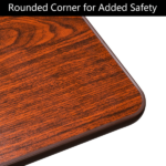 Multifunctional Adjustable Bedside Table MDF + Iron Movable Sofa Side Table 4-Wheeled Small Computer Desk with Brakes 26.5*16.5*27~44in Dark Wood Grain Color - Image 20