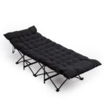 Same Code 17997929 Folding Camping Cot Bed with Soft Pad, Portable Outdoor Cot, Adults Sleeping Bed for Home Office Nap Beach Travel, Black - Image 10