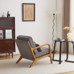 Low Arm Accent Chair - Light Gray Corduroy Upholstered Indoor Lounge Chair, Compact Single Seater with Sturdy Frame (330LBS Weight Capacity) - Image 32