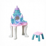 Multicolor Girls Vanity Set – Castle Design Makeup Table with Mirror, Stool, Light, Music for 3-6 Years Old - Image 2