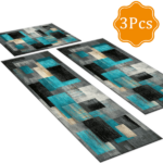 Three-piece kitchen rug set, non-slip and washable, abstract pattern kitchen hallway rug, soft and comfortable, suitable for sinks, floors, entrances, hallways and bathrooms. - Image 3