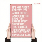 CIFbuy Vintage Metal Wall Art It's Not About Perfection It's About Effort 2D Flat Iron Sign Motivational Quote Home Office Bedroom Deco TikTok, TikTok, Self-pickup Logiopics - Image 6