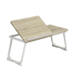 Folding Table with Adjustable Tilt Top and Foldable Legs, Natural Oak/White - Image 4