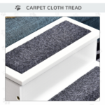 Wooden Carpeted Non Slip Pet Stairs Ramp - Image 6