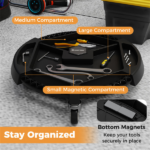 Rolling Garage Tool Caddy with 4 Storage Compartments & Magnetic Holders, 360° Swivel Wheels Portable Tool Tray Organizer - Image 8