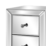 3-Drawer Mirrored Bedside Table MDF Cabinet with Mirrored Drawers Silver - Image 11