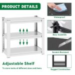 40-50 Gallon Fish Tank Stand - Metal Aquarium Stand, 31.5 "L x 18 "W x 34"H Adjustable Heavy Duty Reptile Tank Stand, Adjustable 3-Tier Fish Tank Rack Shelf for Home Office, Tank Not Included - Image 3