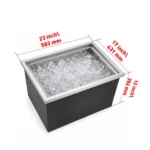 Drop-In Ice Chest, Stainless Steel Ice Storage Box with Lid and Drain Hose, Ice Bin for Chilled Wine, Beer, Beverage (23 x 17 x 12 Inches) - Image 6