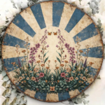 CIFbuy 1pc 8x8in Vintage Butterfly & Flower Round Sign, "" & Flower Round Sign, Round Sign, Aesthetic Pastoral Style 2D Flat Plaque TikTok, Temu Self-pickup Logiaqics - Image 2