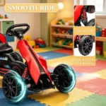 Red Kids Pedal Go Kart – Adjustable Seat, Swing Axle Design, Foot-Powered Ride-On for Outdoor Play - Image 6