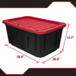 (6 pack)27 Gallon Large Storage Bin with Snap Lid, Black and Red, Heavy Duty Plastic Storage Container (Shipment from Walmart) - Image 3
