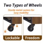 27.2" Dog Crate Furniture with Wheels for Small Dogs, Heavy Duty Dog Kennel Indoor with 2 Doors, Wooden Pet Cage End Table, Double-Doors Sturdy Metal Dog Cage for Anxiety Dog - Image 15