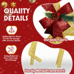 3-Piece Lighted Christmas Reindeer Family Set Outdoor Decorations, Weather Proof 2D Deer Family Set of 3 Christmas Ornament Home Decor Pre-lit 200 LED Warm White Lights with Stakes, Golden - Image 6