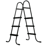 3-Step 42in Iron Pool Ladder (Black Frame + Black Steps)