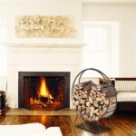 Black Sand Pattern Single Layer 4 Feet Long 24 Inches High With Arrow Style Indoor And outdoor iron fireplace firewood stand - Image 6