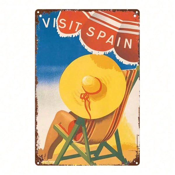 2a068978-6074-4885-aeb3-ccd2405fcd2c.png CIFbuy Vintage Spanish Beach Vacation Metal Sign 8x12 Inch, Retro 2D Flat Printed Square Wall Art For Home Bar Garage Cafe Restaurant D TikTok, TikTok, Self-pickup Logiopics - Image 1