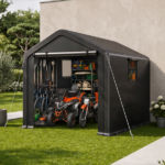 8x10 FT Storage Shed with 2 Roll-up Windows, Heavy Duty Bike Tent - Image 8