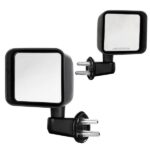 Manual Mirrors Black Left Right Side Pair For 2007-2017 Jeep Wrangler