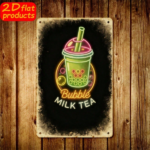 CIFbuy Neon Bubble Tea Metal Wall Sign, 2D Flat" Unframed Plaque, Weatherproof UV Resistant Rustproof Decor, Plaque, Weatherproof UV Resistant Rustproof Decor, 7.87x11.81Inch 2D Flat UnfrikTok, 2D Flat UnfrikTok, t Self-pickup Logiopics - Image 4