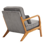 Low Arm Accent Chair - Light Gray Corduroy Upholstered Indoor Lounge Chair, Compact Single Seater with Sturdy Frame (330LBS Weight Capacity) - Image 8