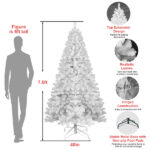 Artificial 5ft White Christmas Tree with 498PVC Mixed Branch Tips,Green,Hinged Premium & Foldable Base for Indoor Holiday Decorating - Image 2