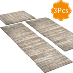 Three-piece kitchen rug set, non-slip and washable, abstract pattern kitchen hallway rug, soft and comfortable, suitable for sinks, floors, entrances, hallways and bathrooms. - Image 2