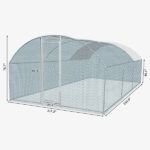 19.7x9.8x6.5ft Large Metal Chicken Coop with Run, Walk-in Poultry Cage with Waterproof Cover & Arc Roof, Heavy-Duty Galvanized Steel Ducks Rabbits Habitat Cage - Image 2