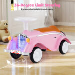 Kids Ride On Sliding Car, Foot-to-Floor Toy with LED Lights & Horn (Pink 19-36 Months) - Image 8
