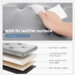 30 Inches Folding Ottoman with Storage Bench, Foot Rest Stool, End of Bed Storage Bench Upholstered, Load 660 lbs, for Living Room, Synthetic Leather, Gray (Shipment from Walmart) - Image 5