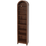 8-Tier Arched Dome Display Rack Particleboard Melamine-Faced Bookshelf 15.75*11.81*70in Walnut - Image 4