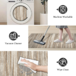Three-piece kitchen rug set, non-slip and washable, abstract pattern kitchen hallway rug, soft and comfortable, suitable for sinks, floors, entrances, hallways and bathrooms. - Image 3
