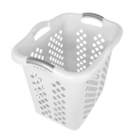 2 Bushel Plastic Laundry Basket with Silver Handles, White, 2 Pack (Shipment from Walmart) - Image 3