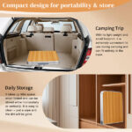 4Ft Portable Multipurpose Folding Table wood grain color - Image 11