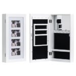 Simple PVC Wood Grain Coating Photo Storage Damp-proof Jewelry Mirror Cabinet White - Image 5