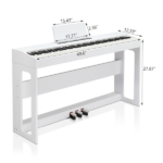 Do Not Sell on Amazon Glarry GDP-104 88 Keys Full Weighted Keyboards Digital Piano with Furniture Stand, Power Adapter, Triple Pedals, Headphone, for All Experience Levels White - Image 31