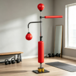 Red Speed Punching Bag 4.6'-6.7' Reflex Bag Boxing Training Equipment Adjustable Height Boxing Bag Stand for Fitness And Sports - Image 4