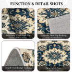 Three-piece kitchen rug set, non-slip and washable, abstract pattern kitchen hallway rug, soft and comfortable, suitable for sinks, floors, entrances, hallways and bathrooms. - Image 6