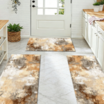 Three-piece kitchen rug set, non-slip and washable, abstract pattern kitchen hallway rug, soft and comfortable, suitable for sinks, floors, entrances, hallways and bathrooms. - Image 11