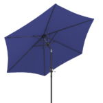 9ft Patio Umbrella, Outdoor Market Umbrella with Push Button Tilt, Crank Handle, 6 Sturdy Iron Ribs, UPF 50+ Waterproof Polyester Canopy, KD Design for Garden, Deck, Backyard, Poolside, Navy Blue - Image 5