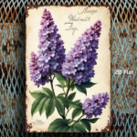 CIFbuy Vintage Purple Lilac Flowers Metal Sign 8x12 Inch" Waterproof Rustproof Retro Wall Decor, 2D Flat Illustrated Plaque For Home Ga 8x12 ikTok, 8x12 ikTok, t Self-pickup Logiopics - Image 3