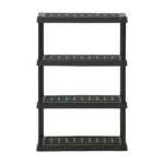 Black Plastic 4-Tier Shelf 36" W x 18" D x 53" H, Up to 600 lb Total Capacity(Shipment from Walmart)