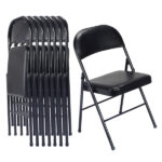 Same Code 33457557 4pcs Elegant Foldable Iron & PVC Chairs for Convention & Exhibition Black - Image 27