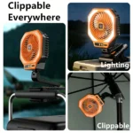 USB Rechargeable Camping Fan Portable Outdoor Foldable 3 Levels Tent Fan W/ LED Light (US Logistics For USPS/DHL/Fedex/UPS. No designated logistics accepted TK/TMEU only For self-pickup - Image 7